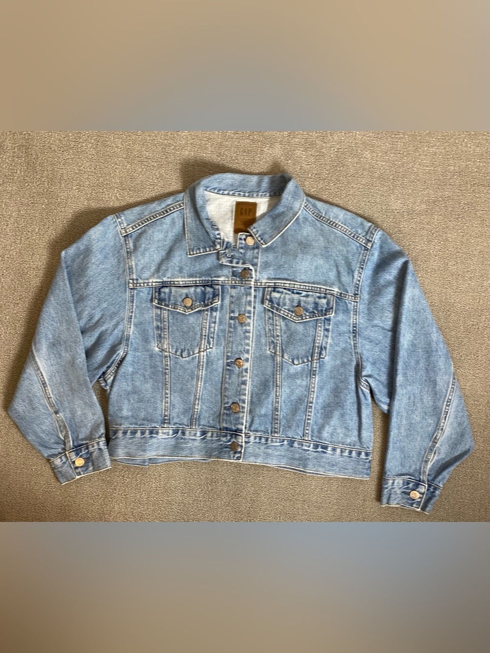GAP Oversized Fit Cropped Denim Jean Jacket- Casual Daily Wear